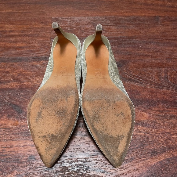 ANTONIO MELANI MESH GOLD HEELS - Picture 6 of 7